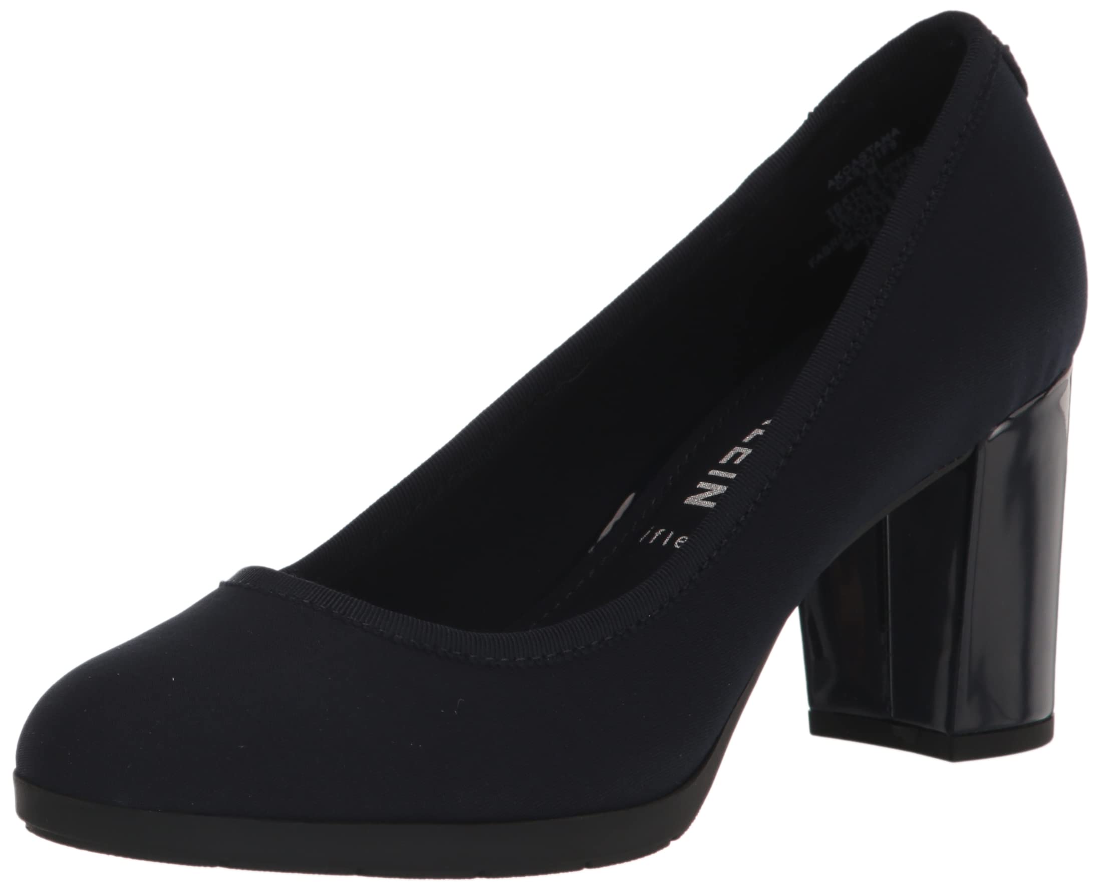 Anne Klein Womens Castana Flex Fit Block Heels for Work Elegant Comfortable Shoes Size 8 US Trendy Heels