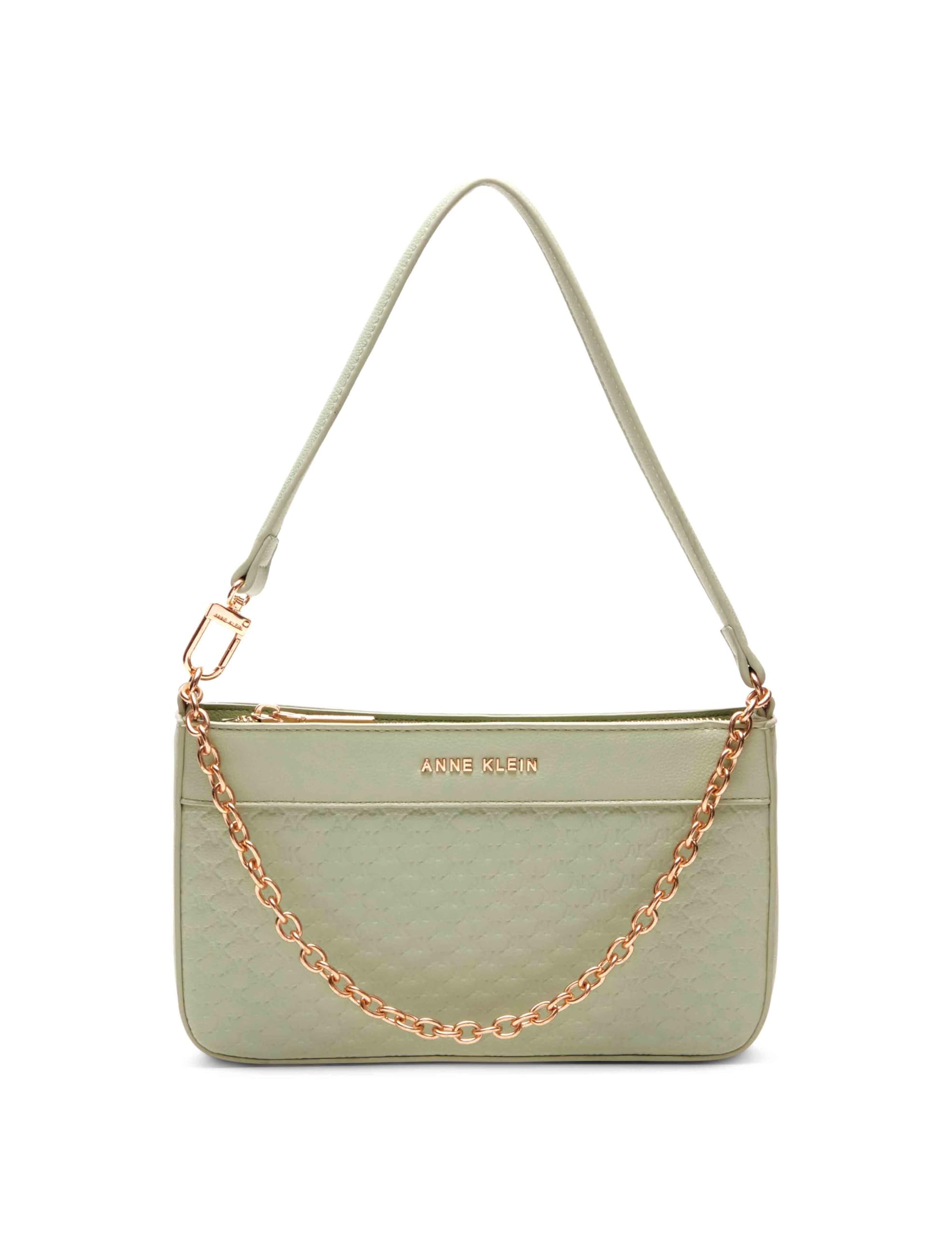 Anne Klein AK debossed logo Pouchette with chain swag for women for daily wear featuring telescopic chain strap in class