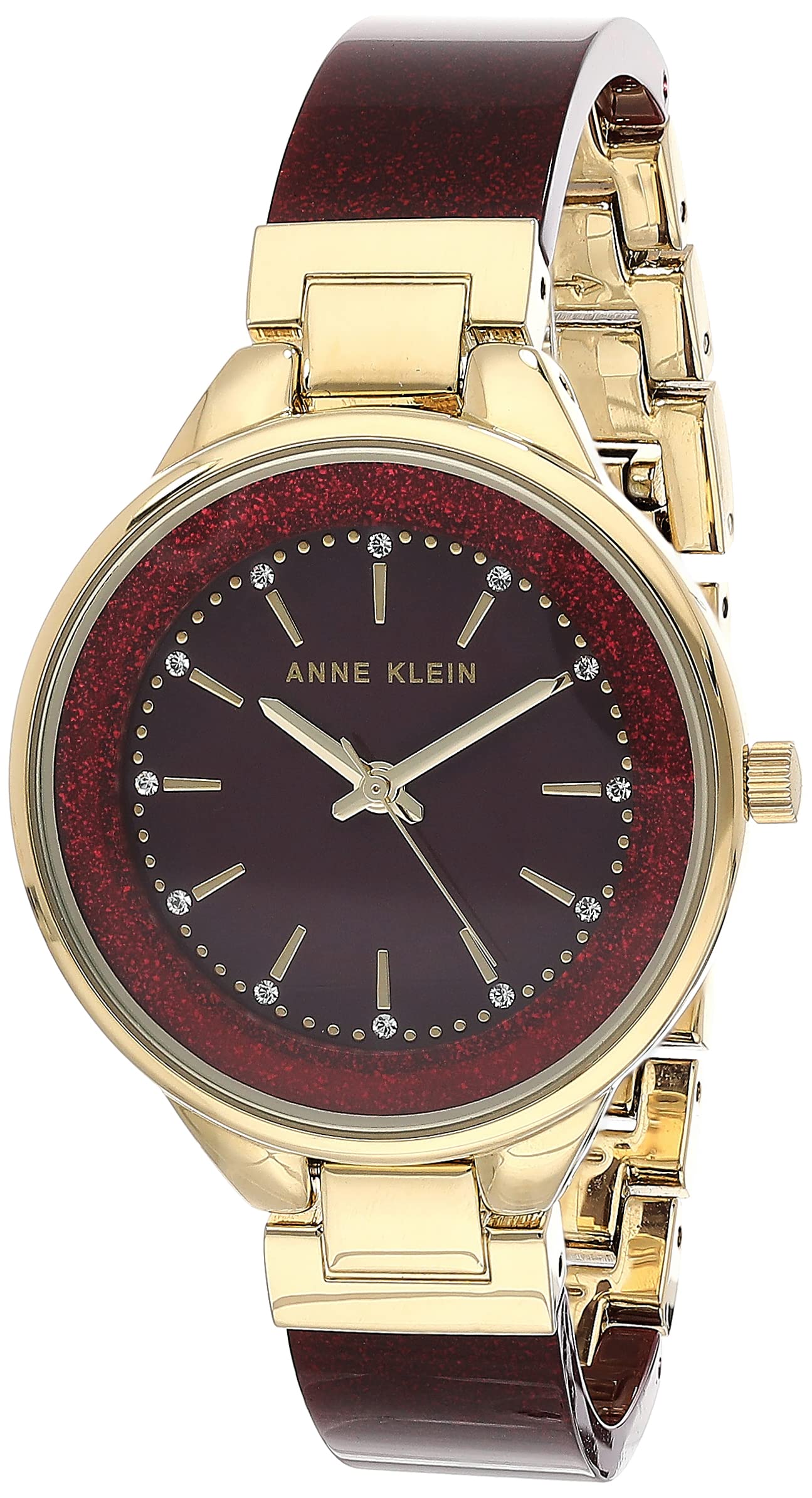 Premium Crystal Accented Anne Klein Women's Bangle Watch
| Anne Klein Women's Resin Bangle Watch with Crystal Accent
|